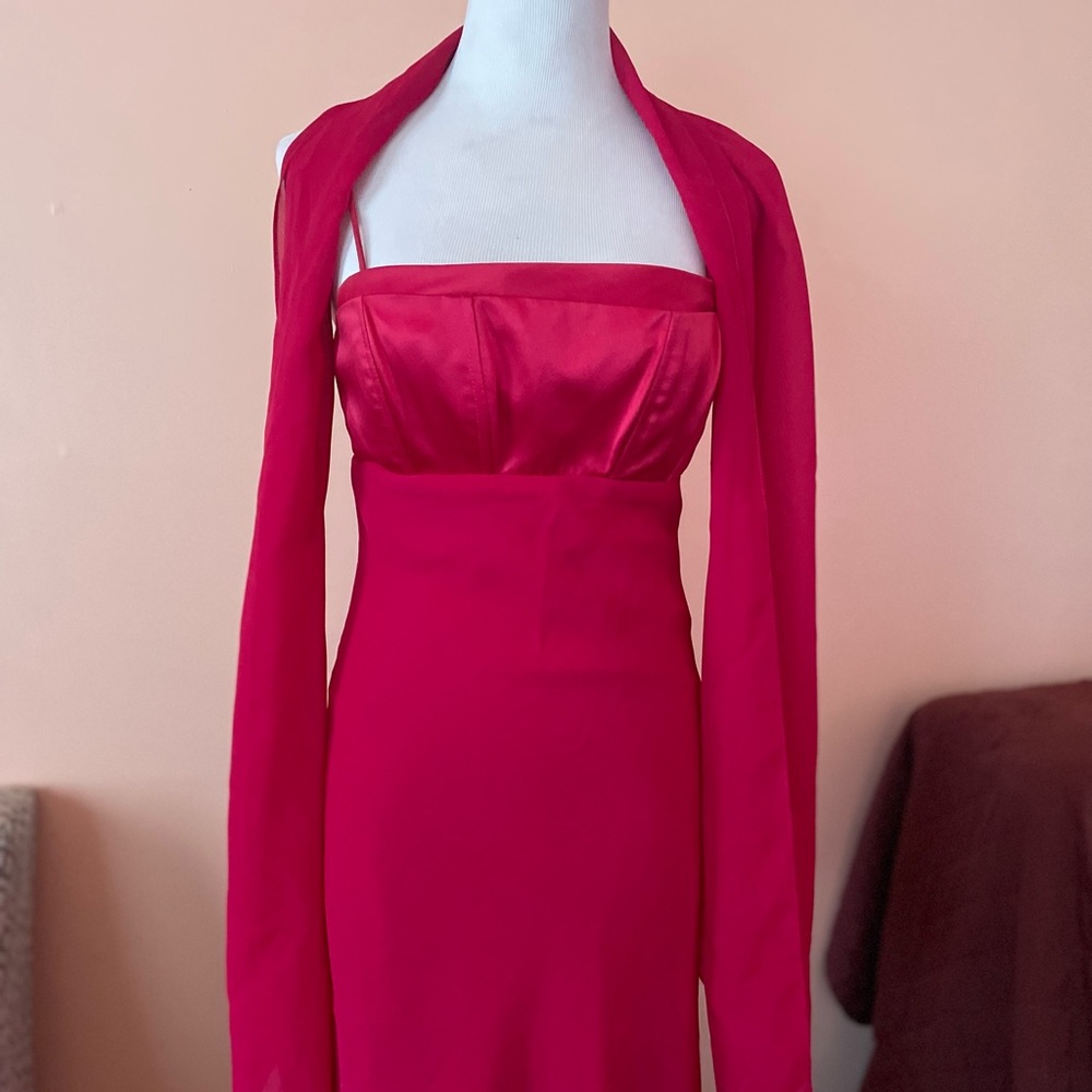 Fushia Formal Dress and Scarf (size 2 & 4)